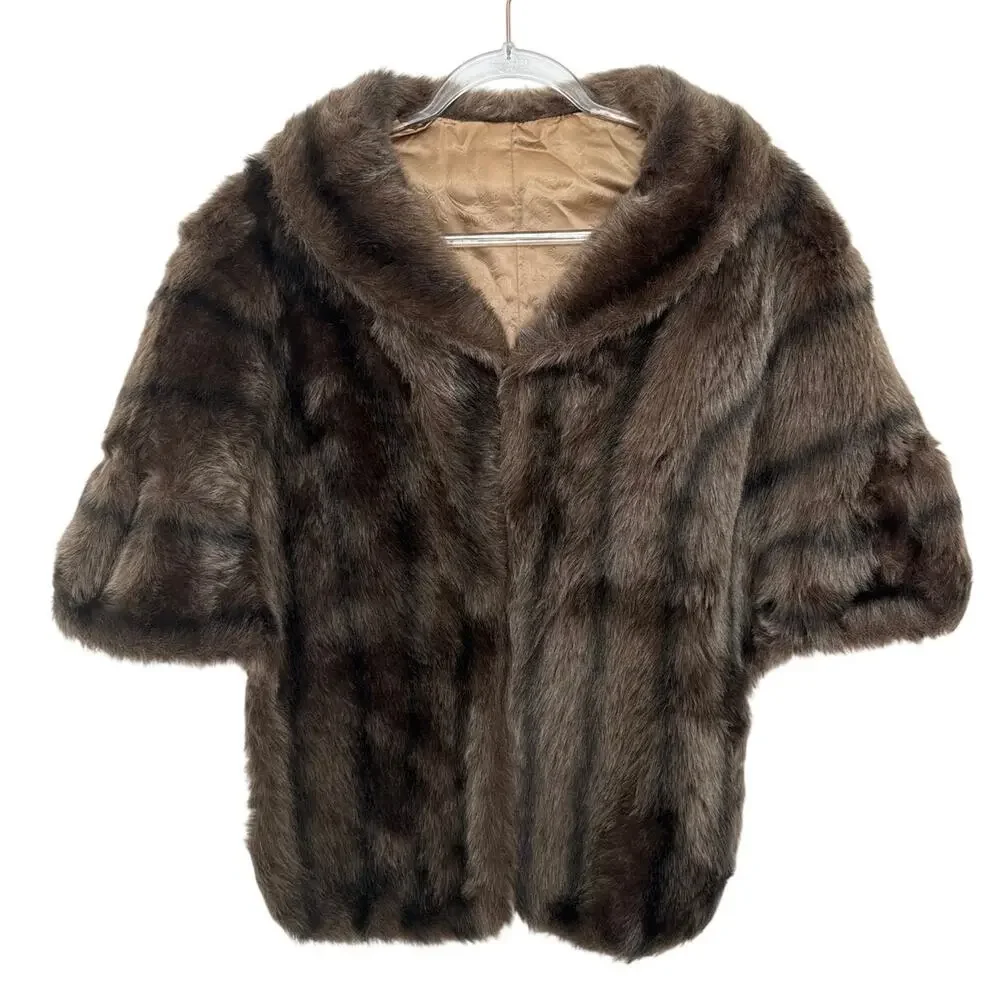 1960s Regina Glenara by Glenoit Mink Fur Stole Capelet Balero Wrap